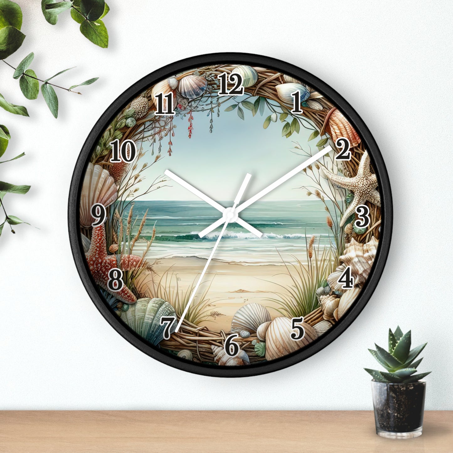 Beach Seashell Wall Clock