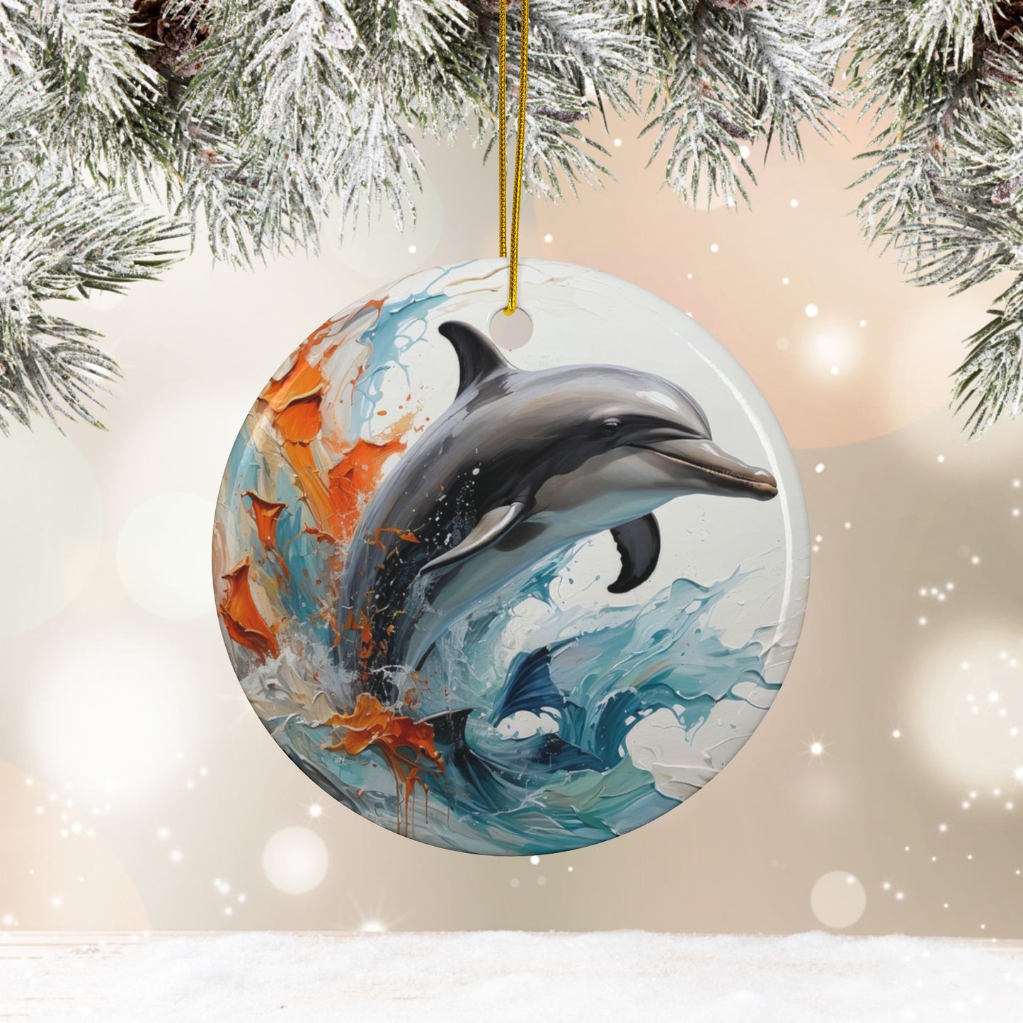 Dolphin Splash Ornament