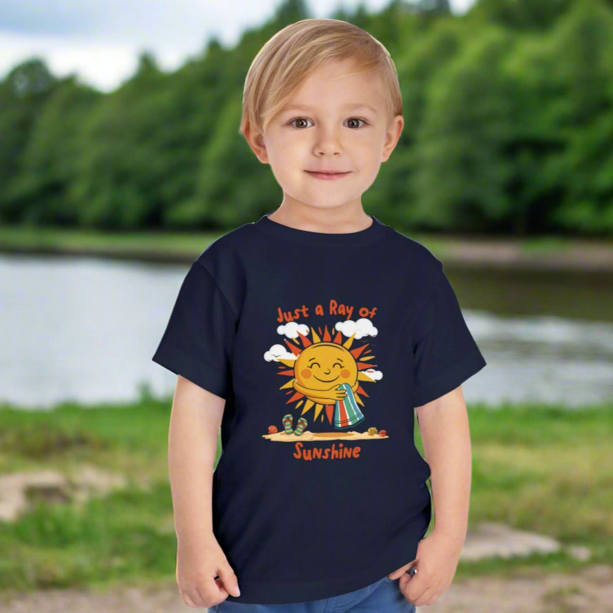 Just a Ray of Sunshine Toddler T-shirt Kids clothes Navy-5T Everythings Beachy