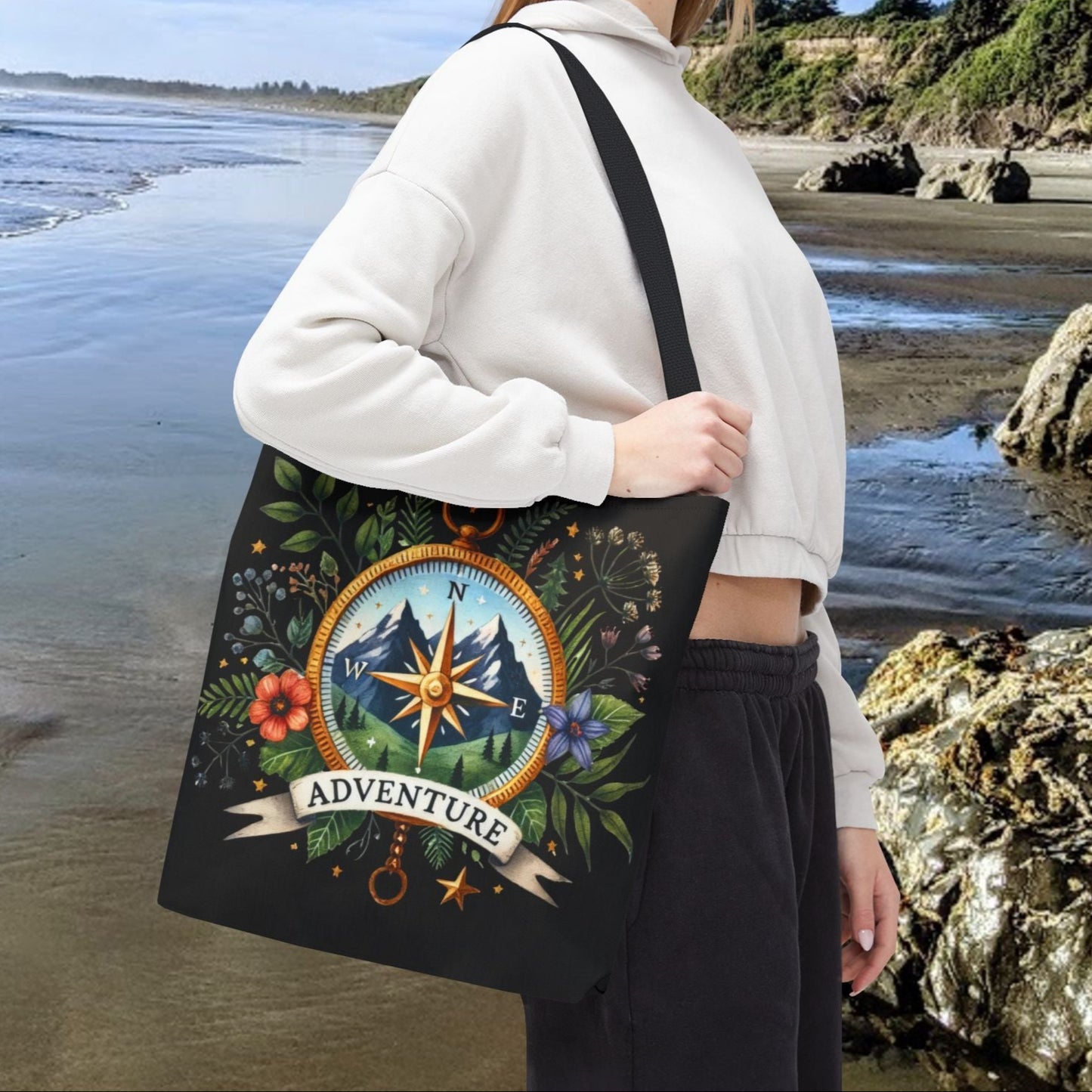 Adventure Compass Tote Bag