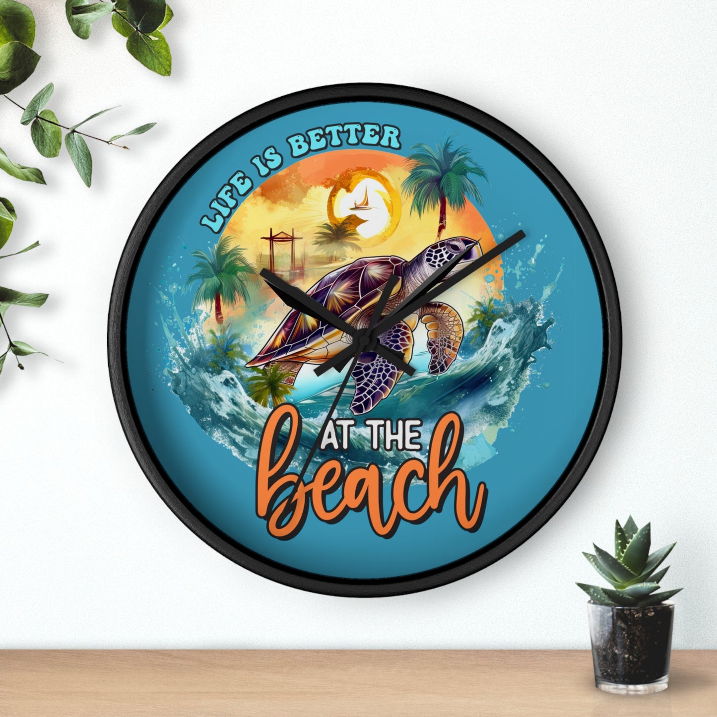 Life is Better Sea Turtle Wall Clock