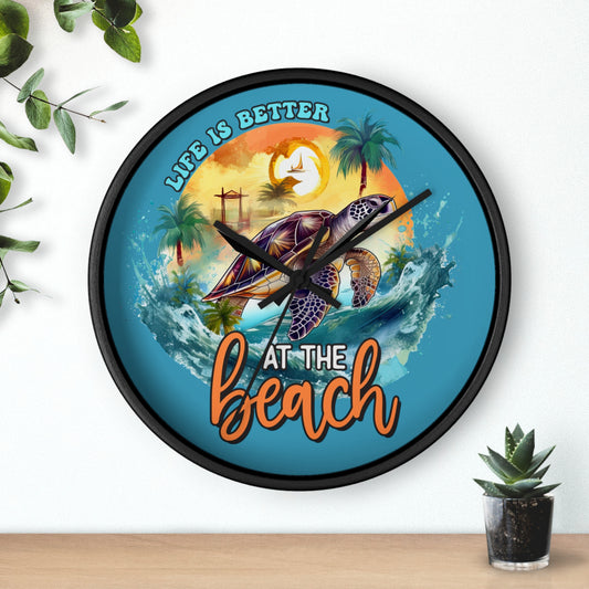 Life is Better Sea Turtle Wall Clock