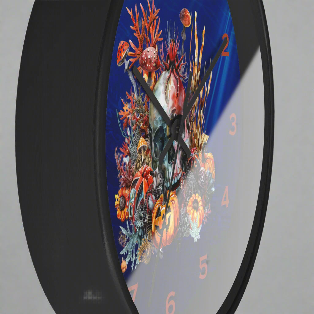 Wall clock with underwater scene design on a white background