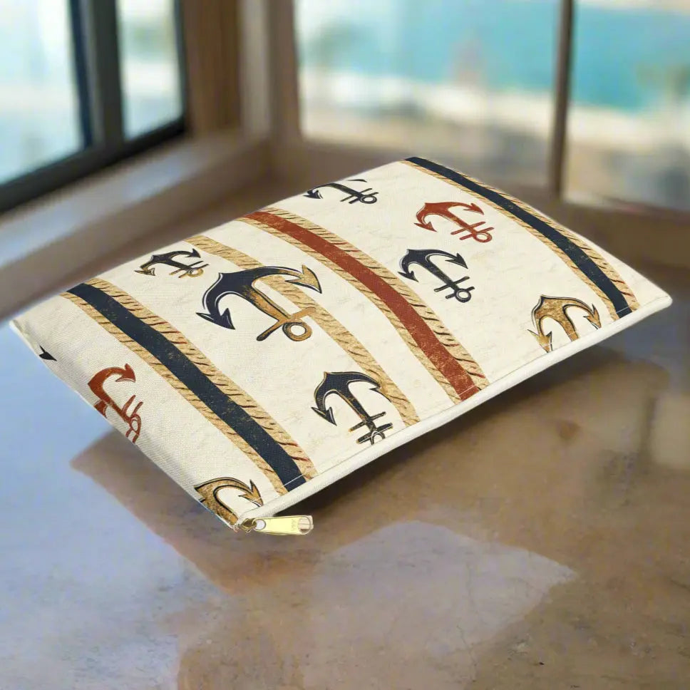 Nautical Anchor Accessory Pouch Accessory Pouch Everythings Beachy