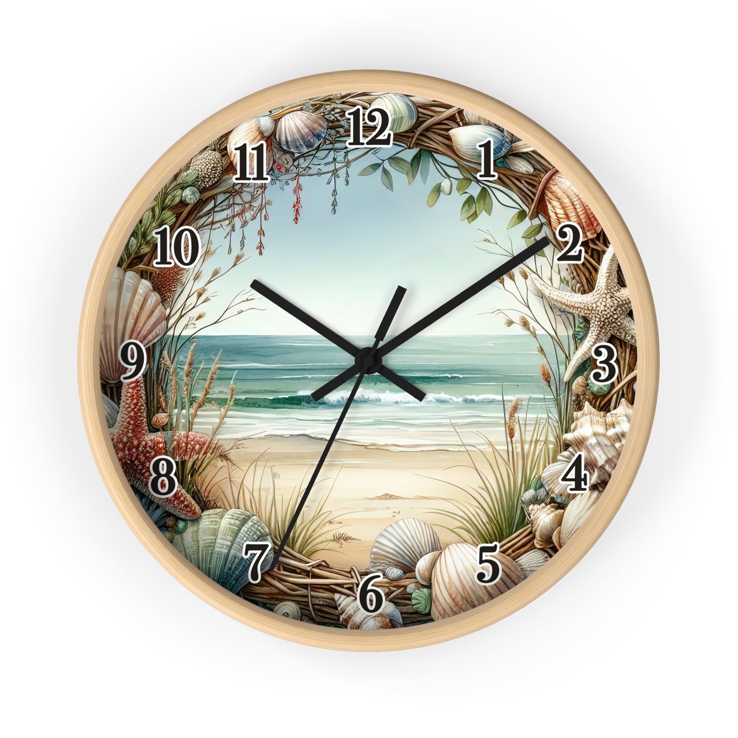 Beach Seashell Wall Clock