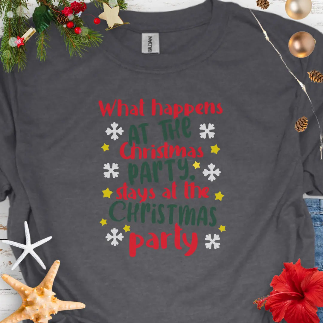 Christmas Party T-Shirt T-Shirt Dark-Heather-5XL Everythings Beachy