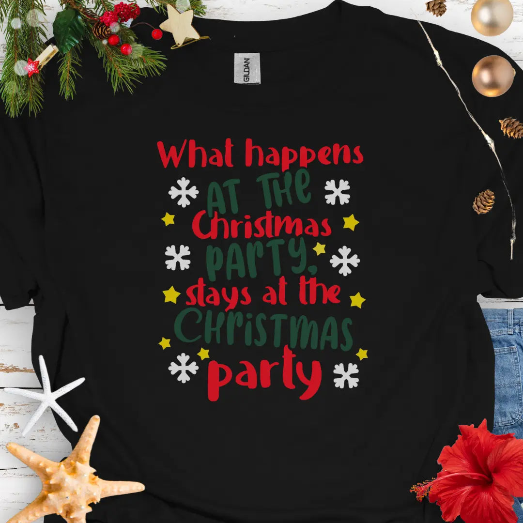 Christmas Party T-Shirt T-Shirt Black-5XL Everythings Beachy
