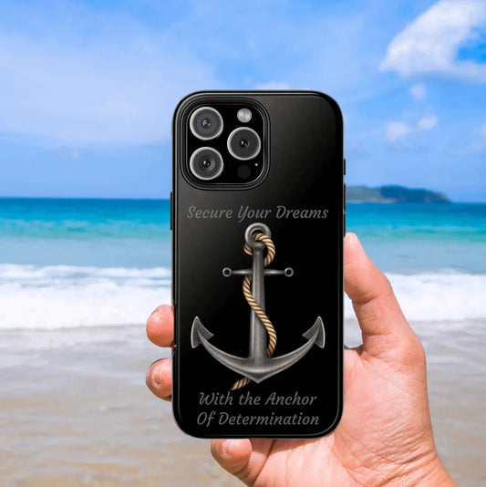 Anchor of Determination nautical iPhone case with durable 2-piece design and glossy finish