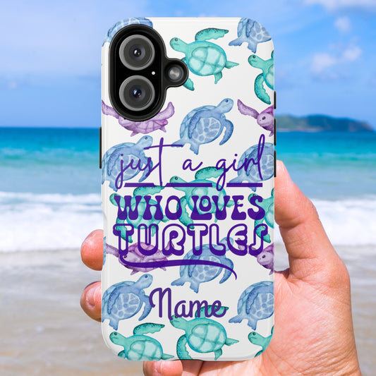 Girl Who Loves Turtles Phone Case | Personalized