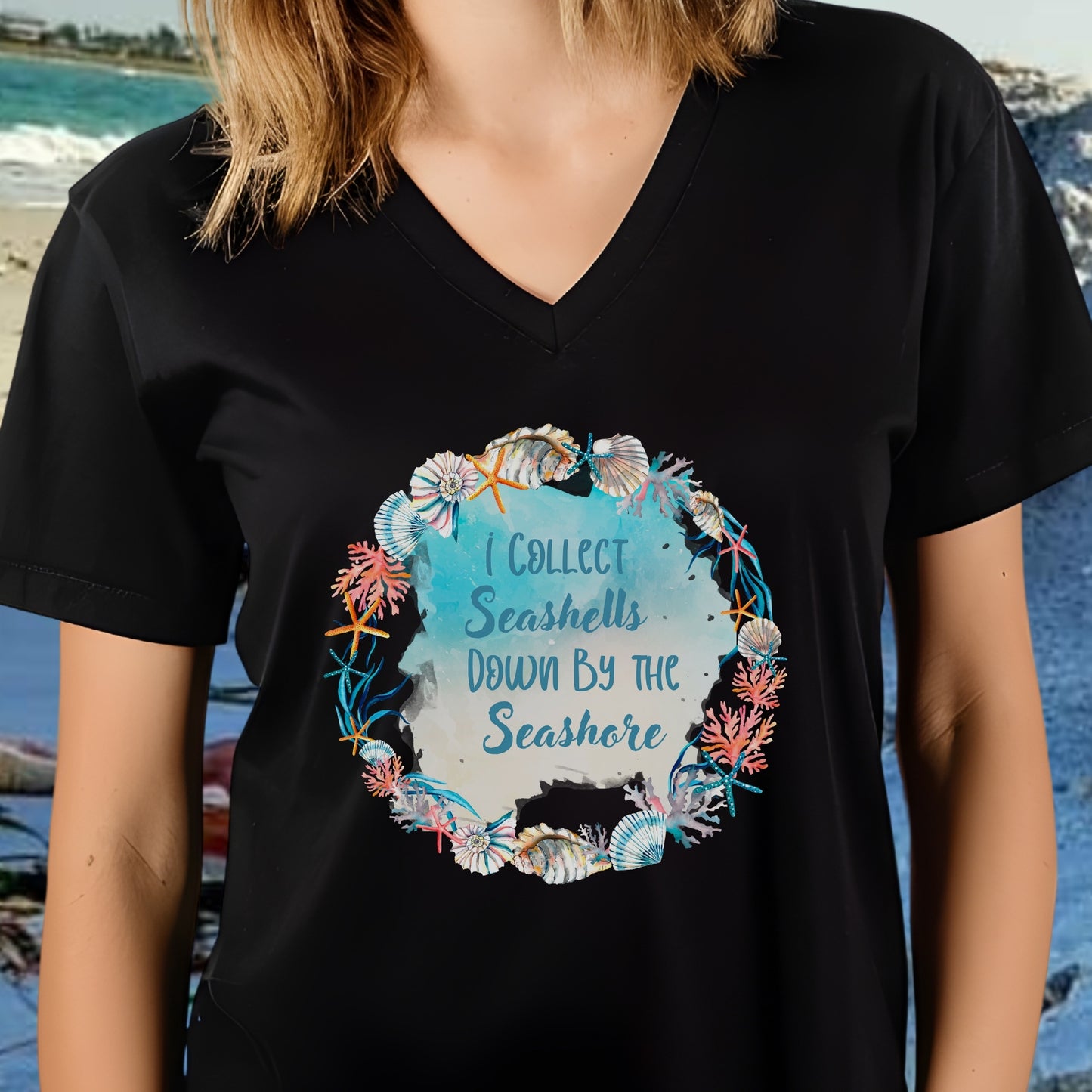 Collect Seashells Women's V-Neck T-shirt