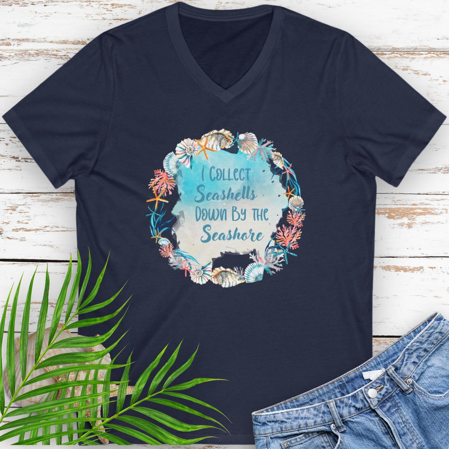Collect Seashells Women's V-Neck T-shirt