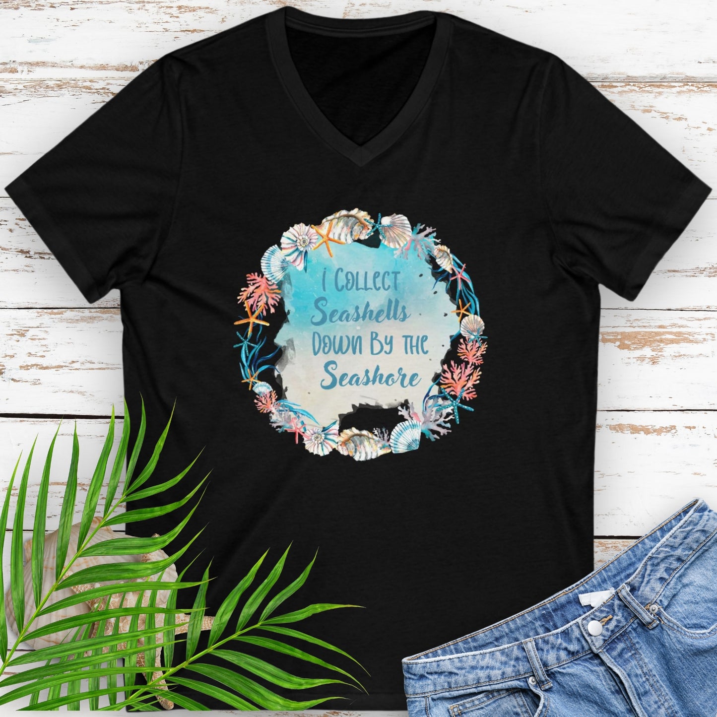 Collect Seashells Women's V-Neck T-shirt