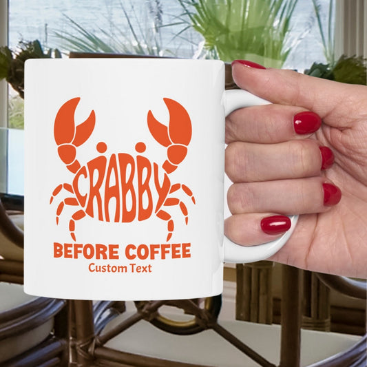 Crabby Before Coffee Mug | Personalized