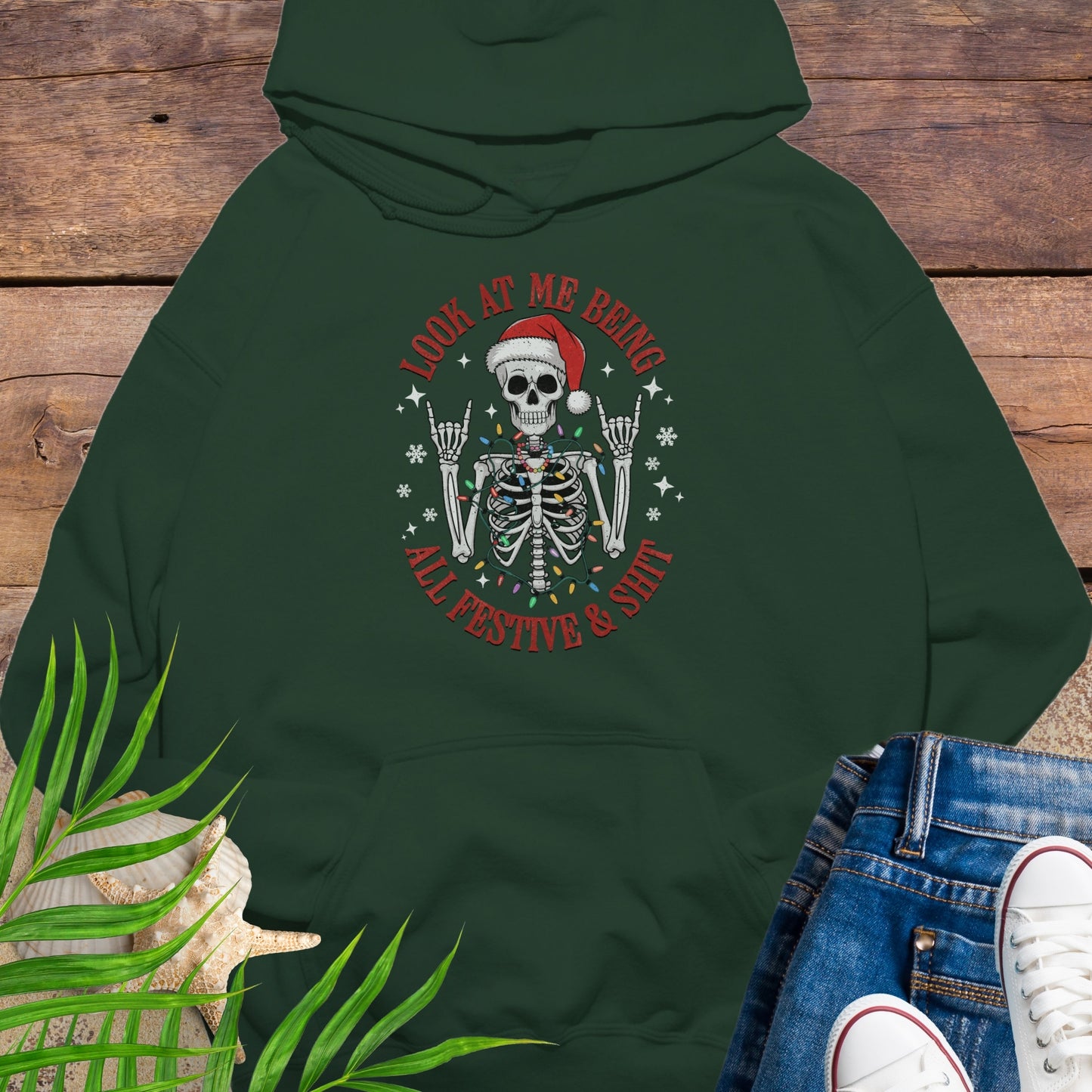 Festive Skeleton Christmas Hoodie