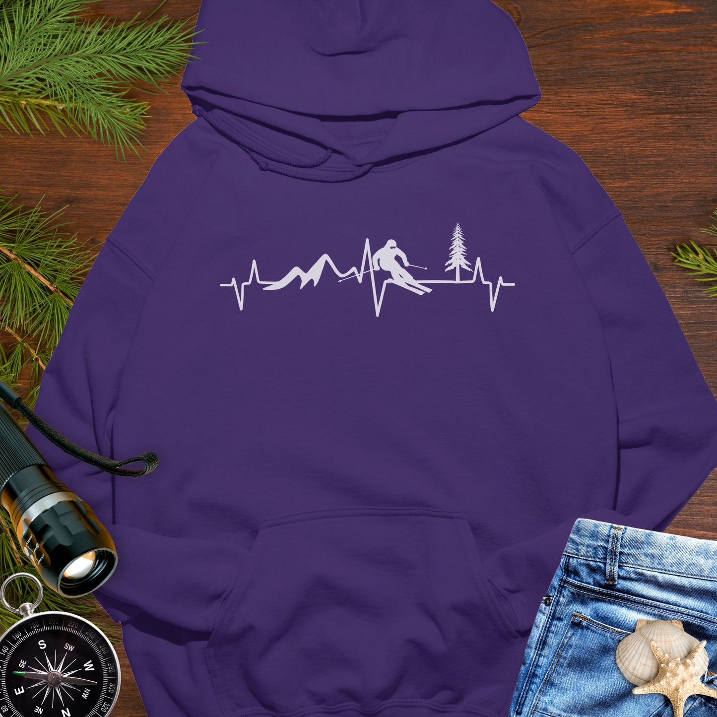 Ski Heartbeat Hoodie