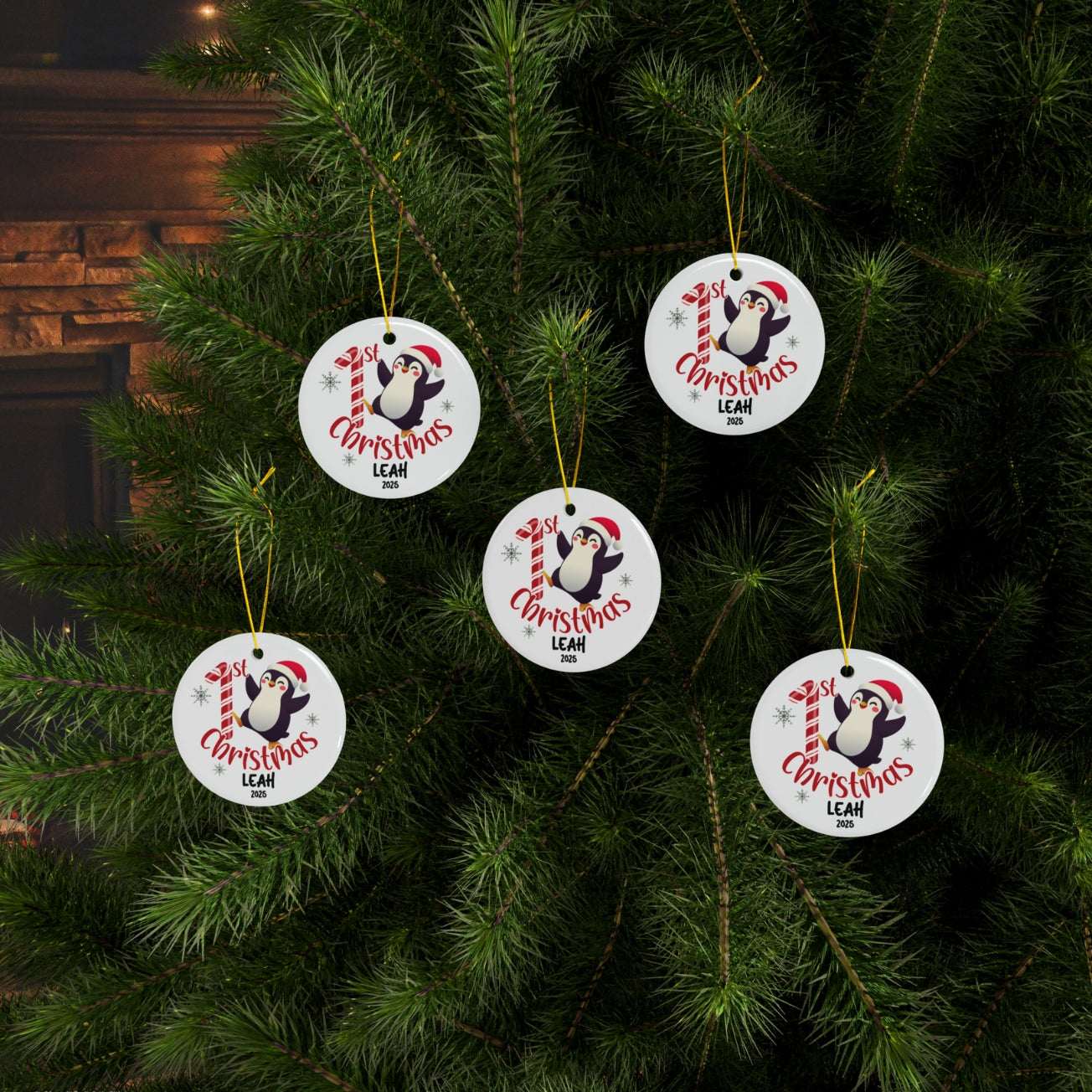 Penguin 1st Christmas Ornament | Personalized