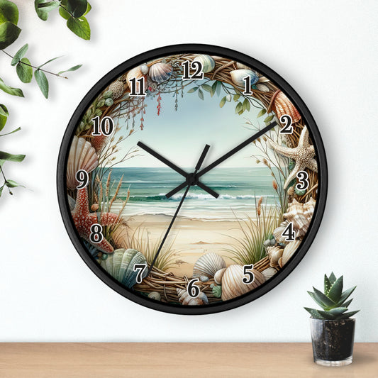 Beach Seashell Wall Clock