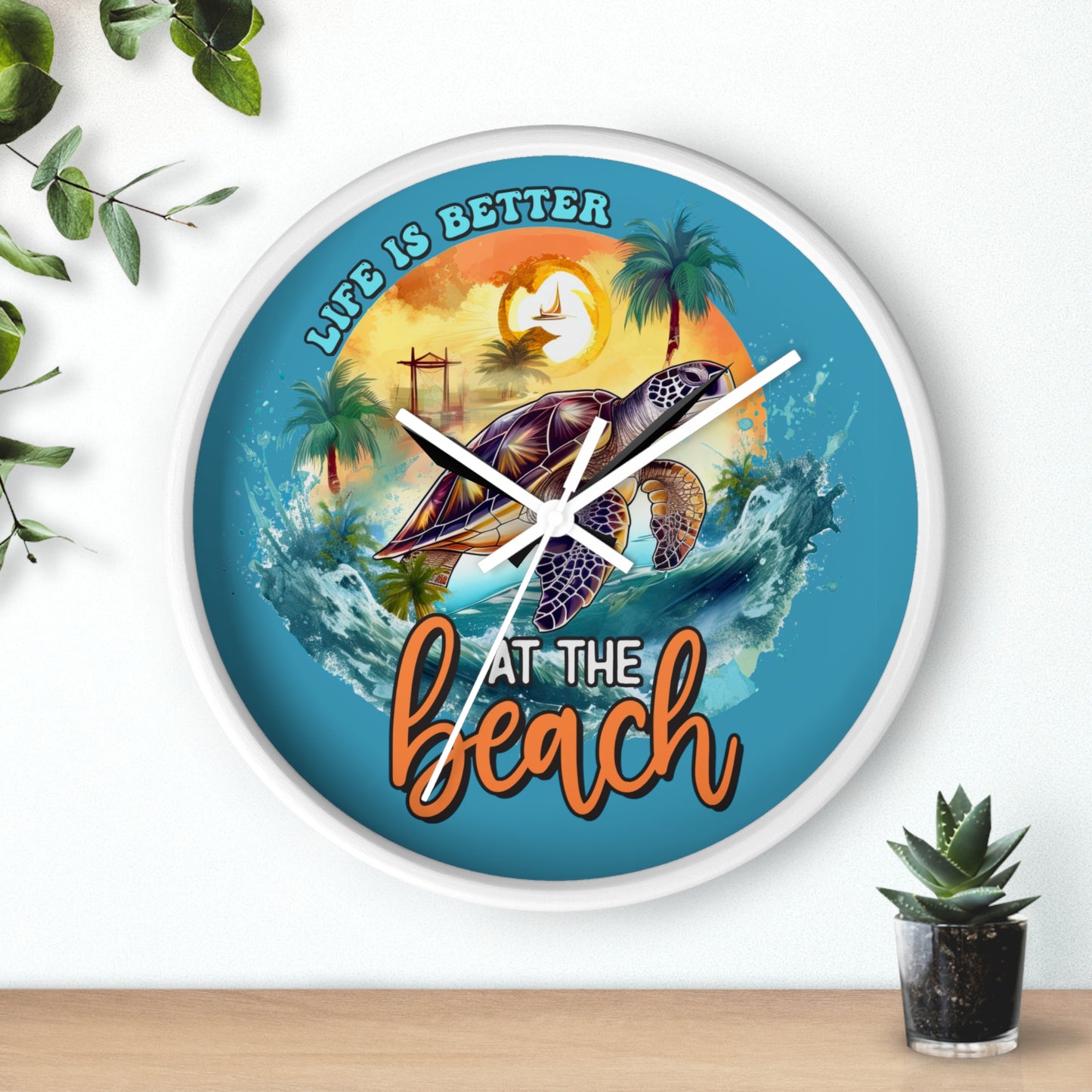 Life is Better Sea Turtle Wall Clock