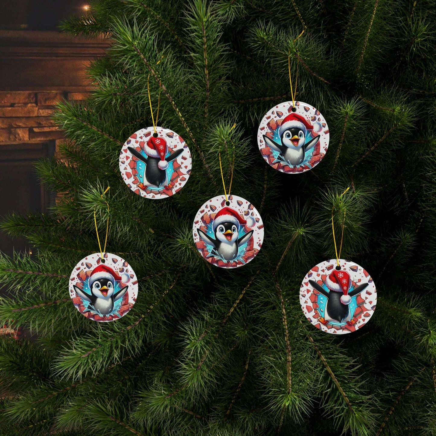 Penguin Red Breakout Ornament