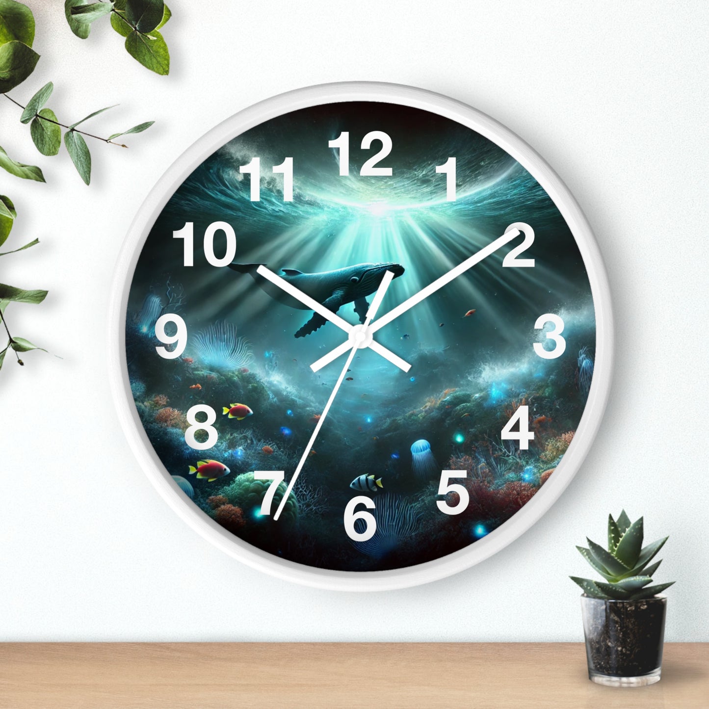 Under the Sea Whale Wall Clock