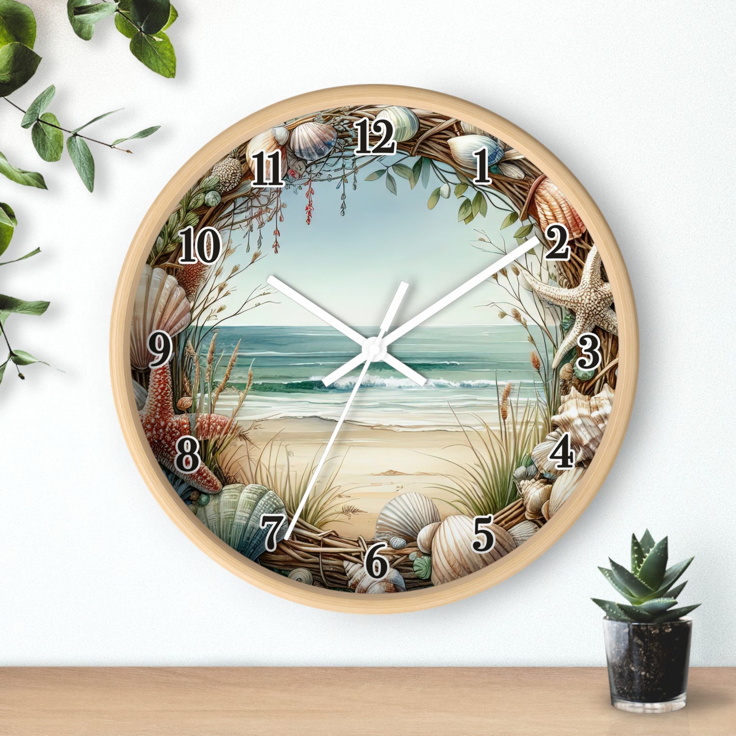 Beach Seashell Wall Clock
