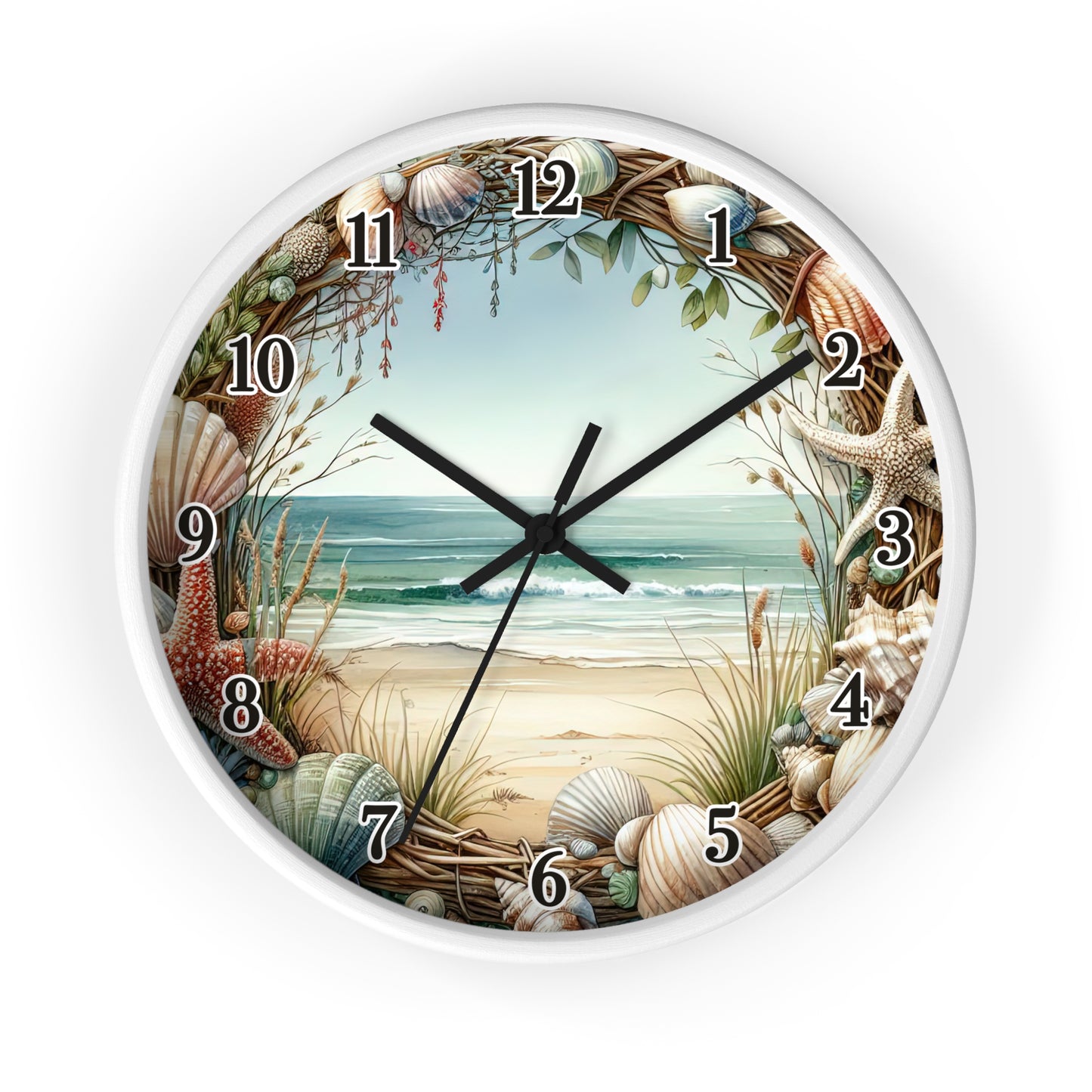Beach Seashell Wall Clock