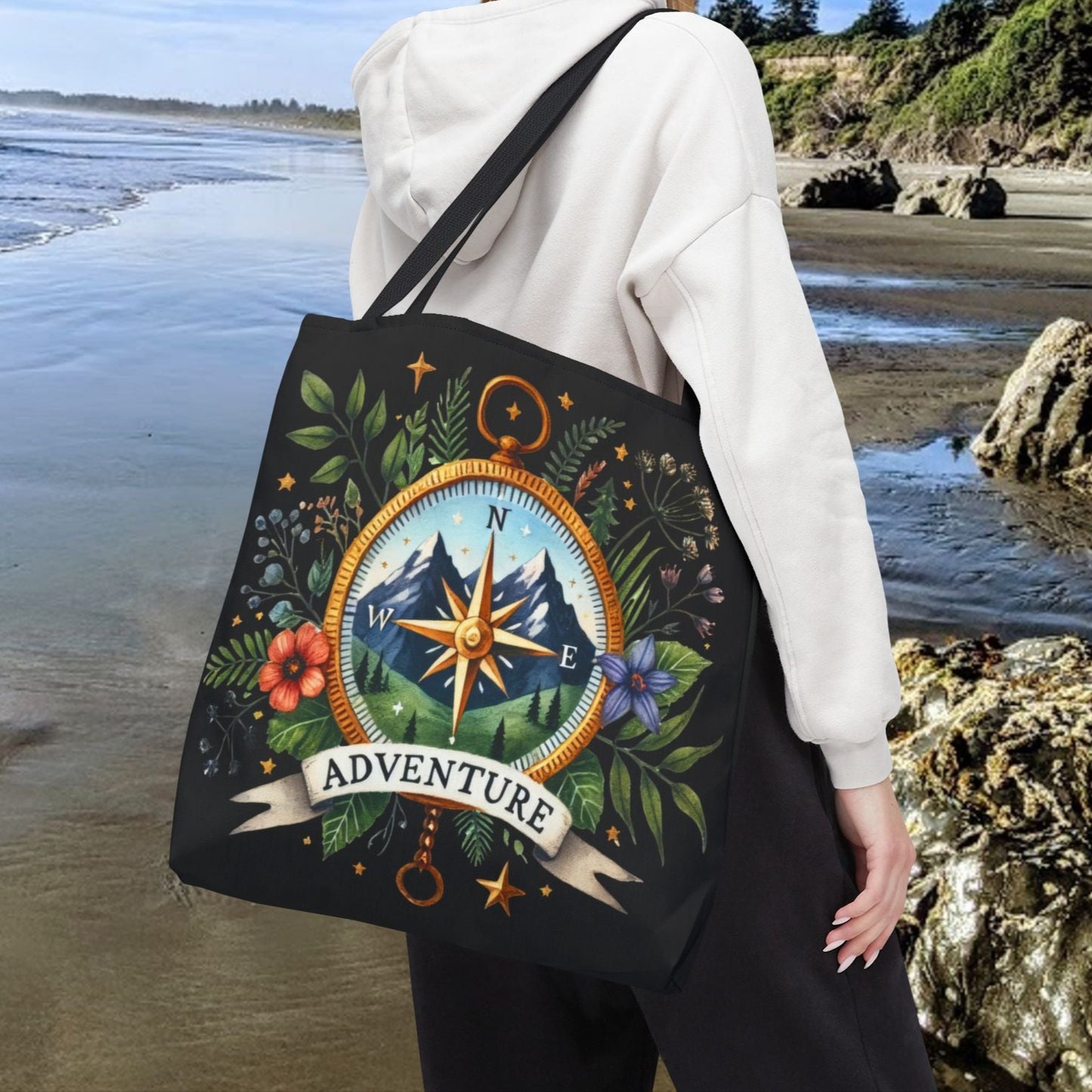 Adventure Compass Tote Bag