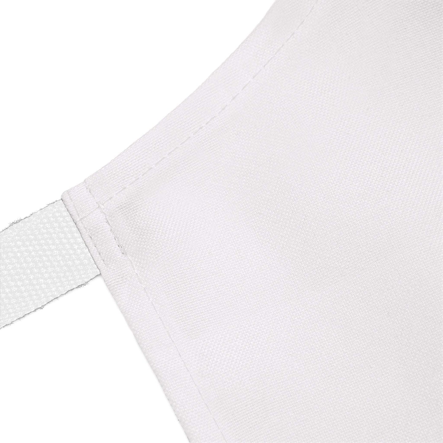 Close-up of a white martial arts uniform with a belt on a white background