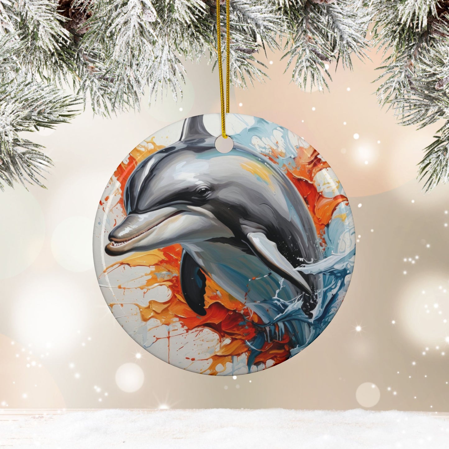 Dolphin Splash Ornament