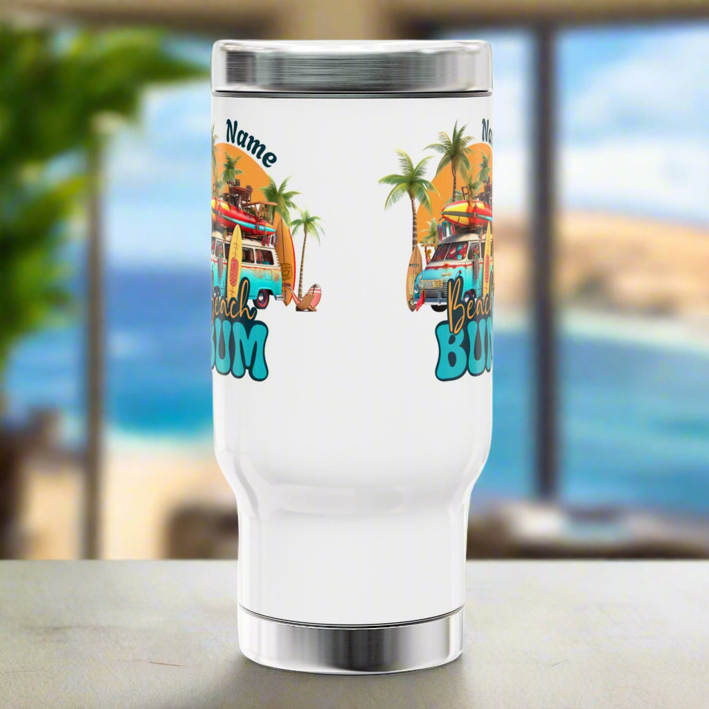Beach Bum Travel Mug | Personalization Optional