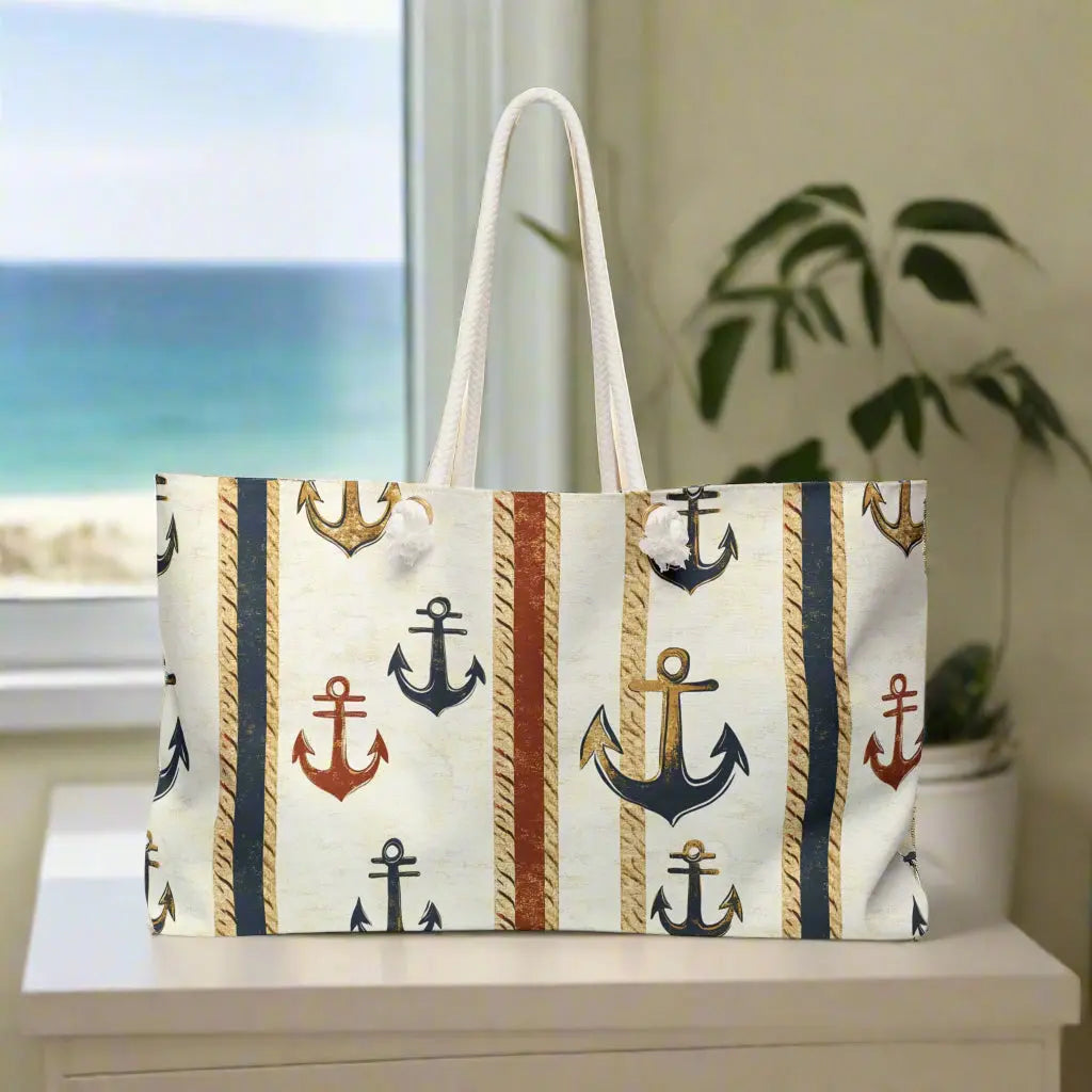 Nautical Anchor Weekender Bag Weekender Bag Everythings Beachy