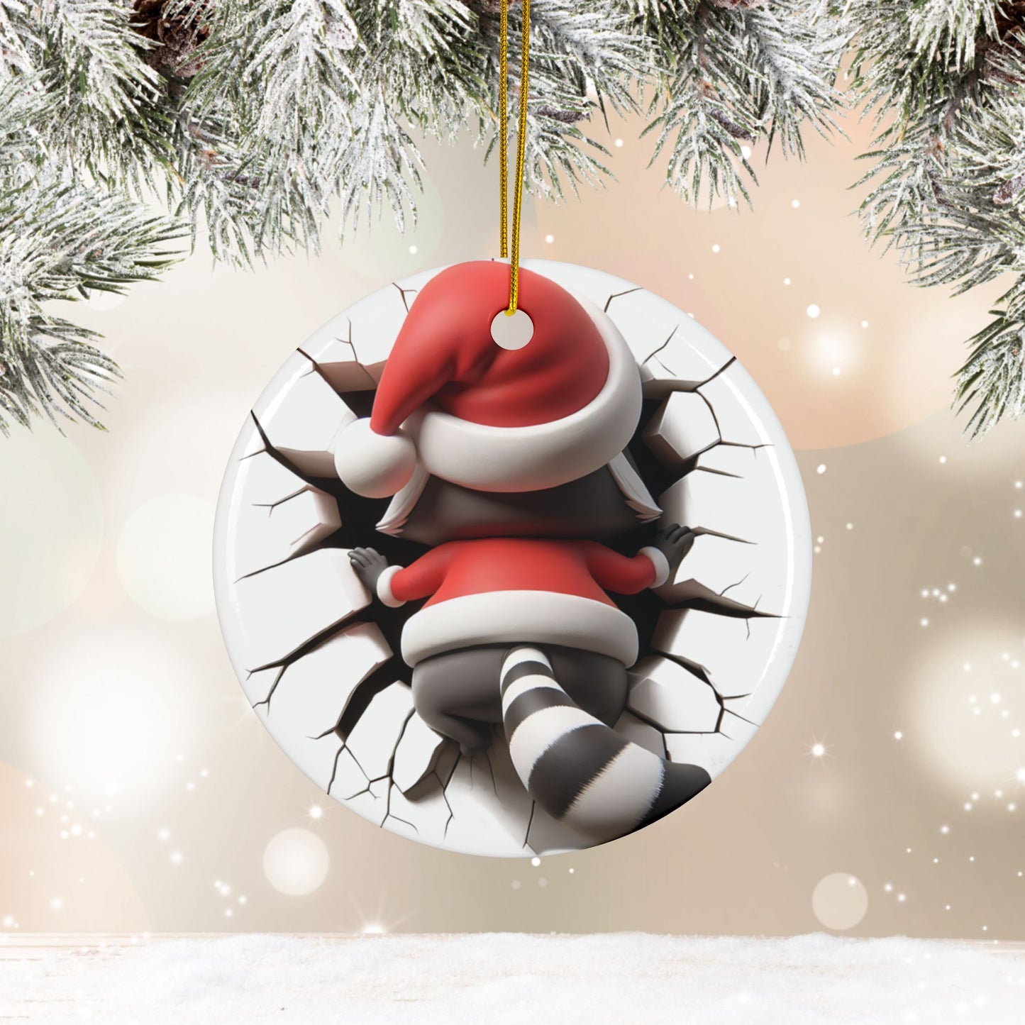 Raccoon Breakout Ornament