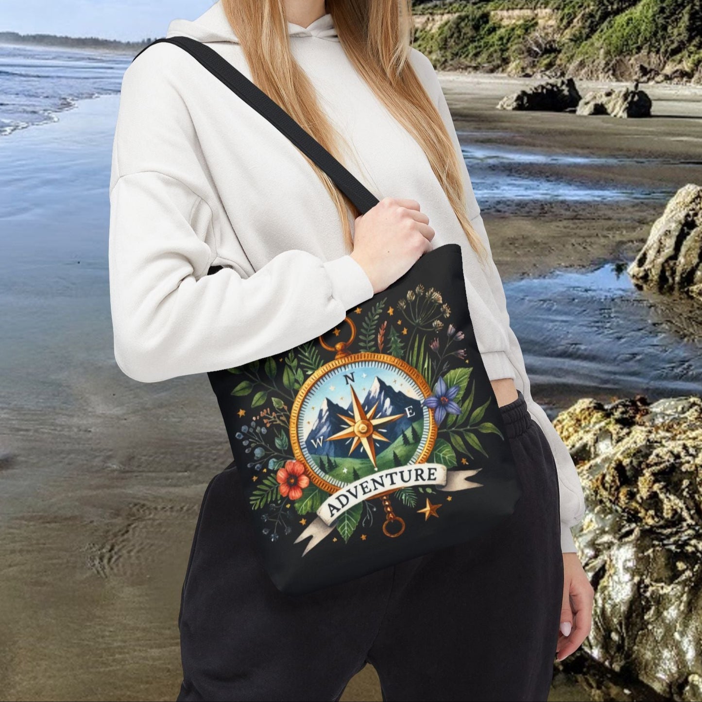 Adventure Compass Tote Bag