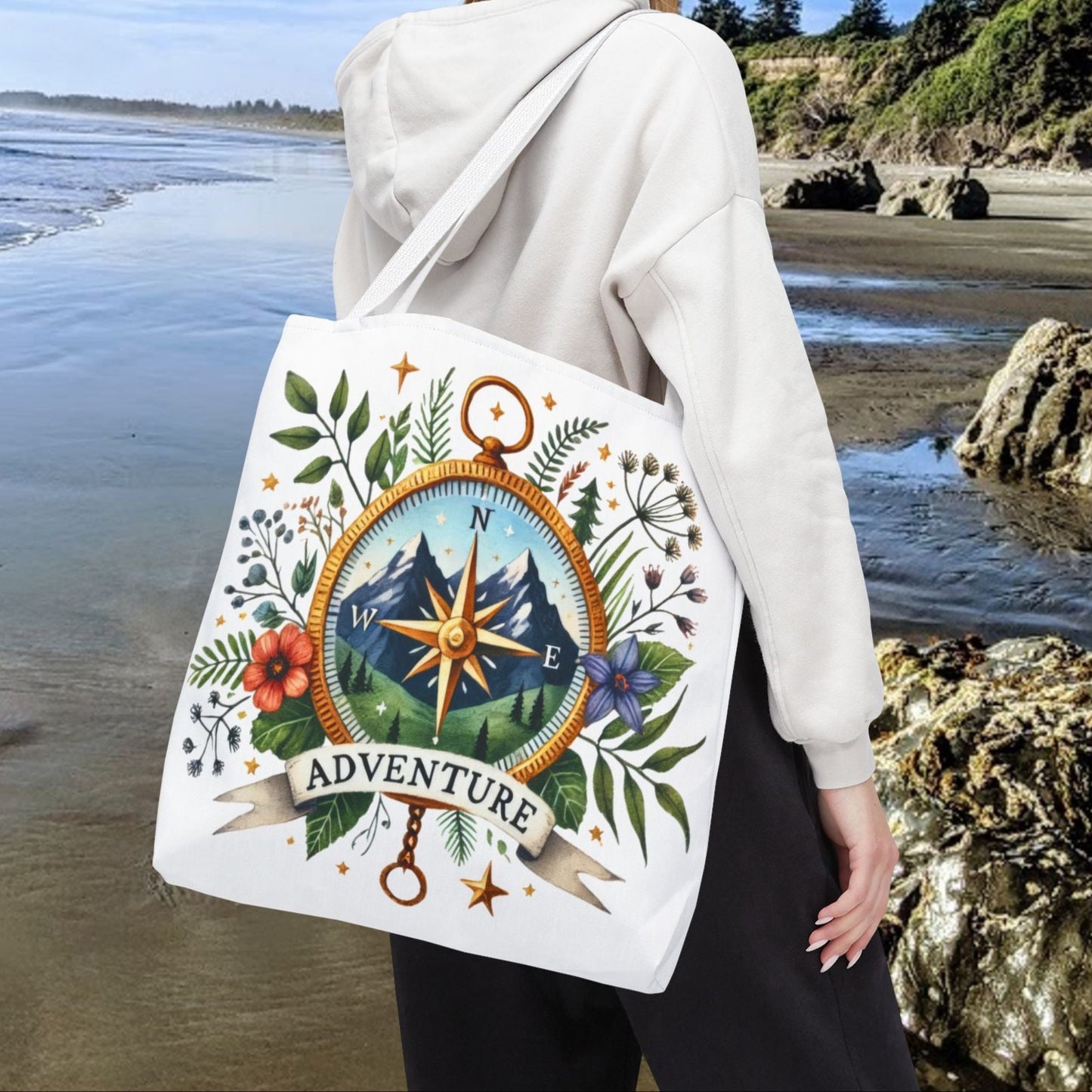 Adventure Compass Tote Bag