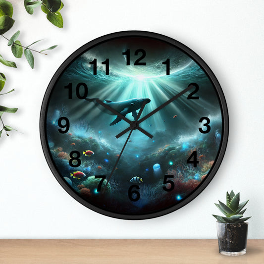 Under the Sea Whale Wall Clock