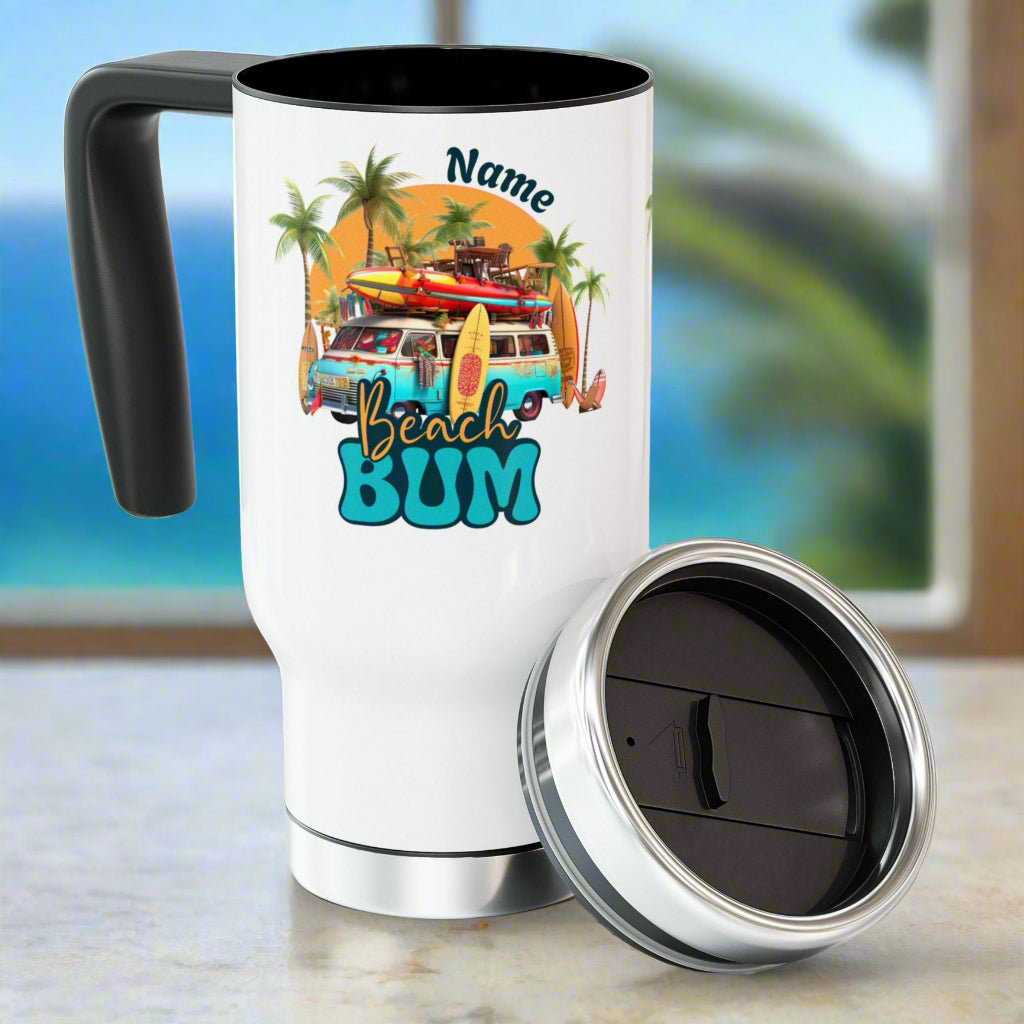 Beach Bum Travel Mug | Personalization Optional
