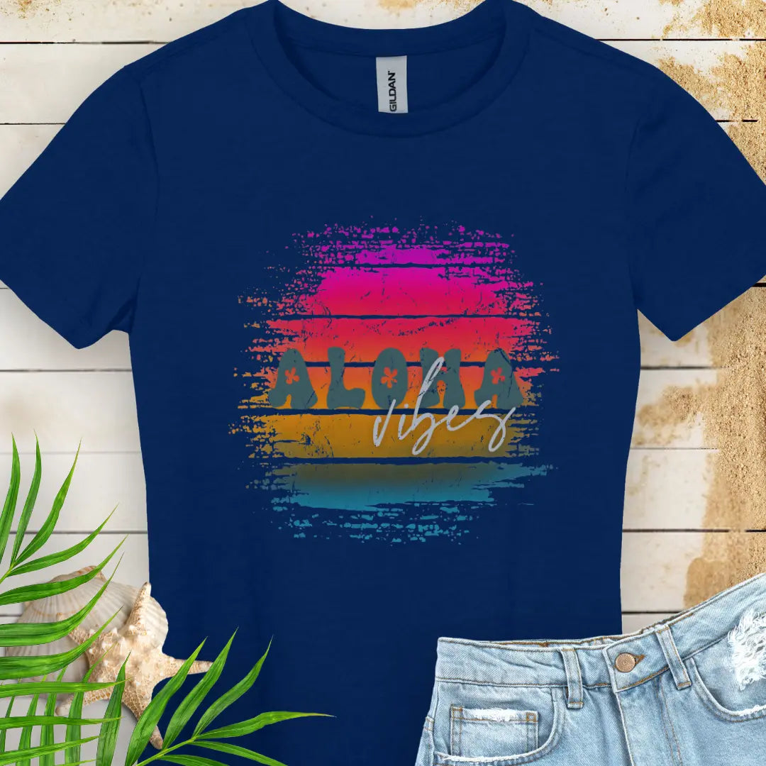 Aloha Vibes Women's T-shirt T-Shirt Navy-2XL Everythings Beachy