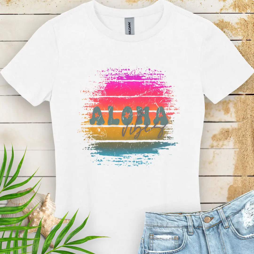 Aloha Vibes Women's T-shirt T-Shirt White-2XL Everythings Beachy