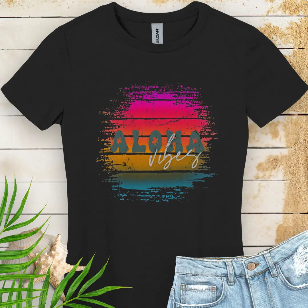 Aloha Vibes Women's T-shirt T-Shirt Black-2XL Everythings Beachy