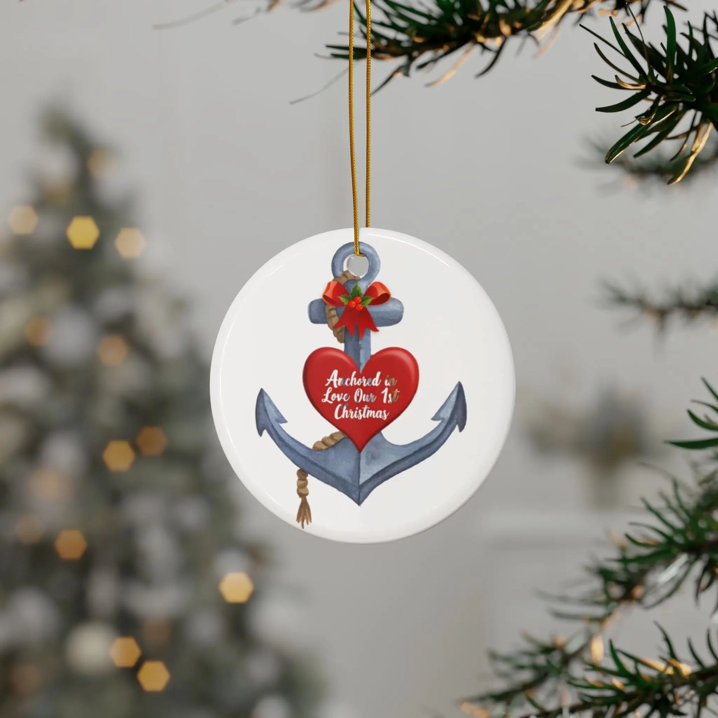 Anchored in Love Ornament Ornament Everythings Beachy