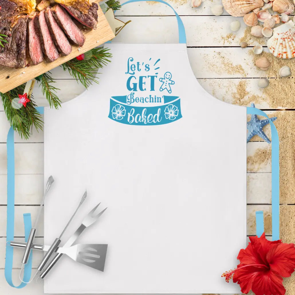 Get Beachin’ Baked Apron Apron Whiten-with-Blue Everythings Beachy