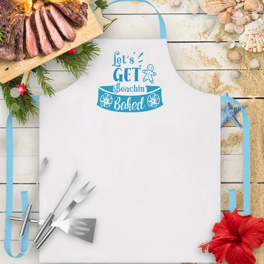 Get Beachin’ Baked Apron  Apron Whiten-with-Blue Everythings Beachy