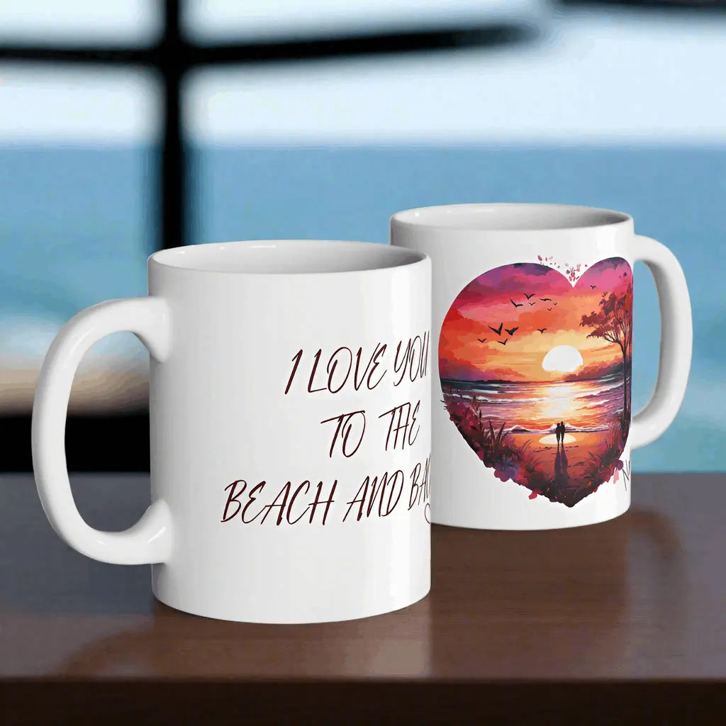 Front and Back View White ceramic 15 oz mug with happy crab with text You're Clawsome personalized with recipient name.