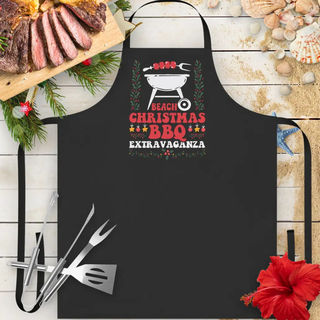 Beach Christmas BBQ Apron Apron Everythings Beachy