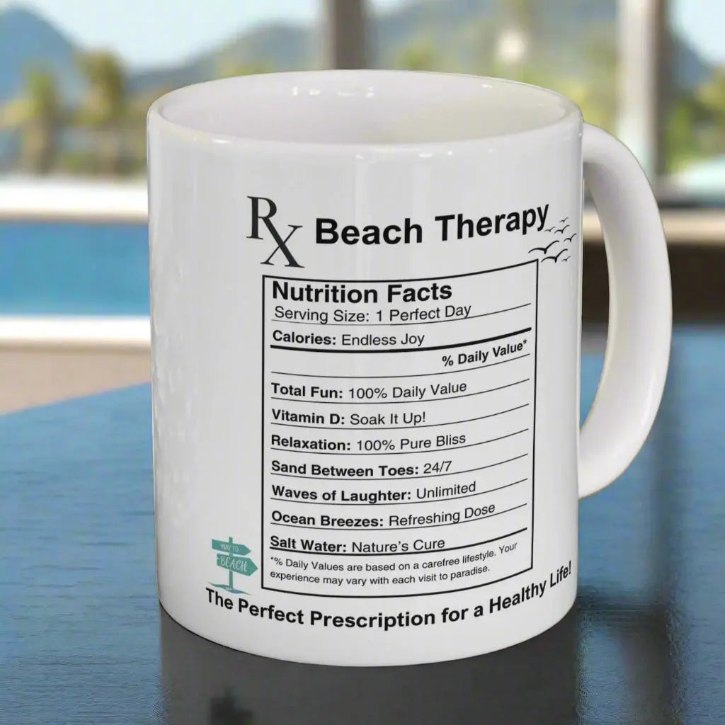 Beach Nutrition Mug | Everything's Beachy Mug 11oz-White Everythings Beachy
