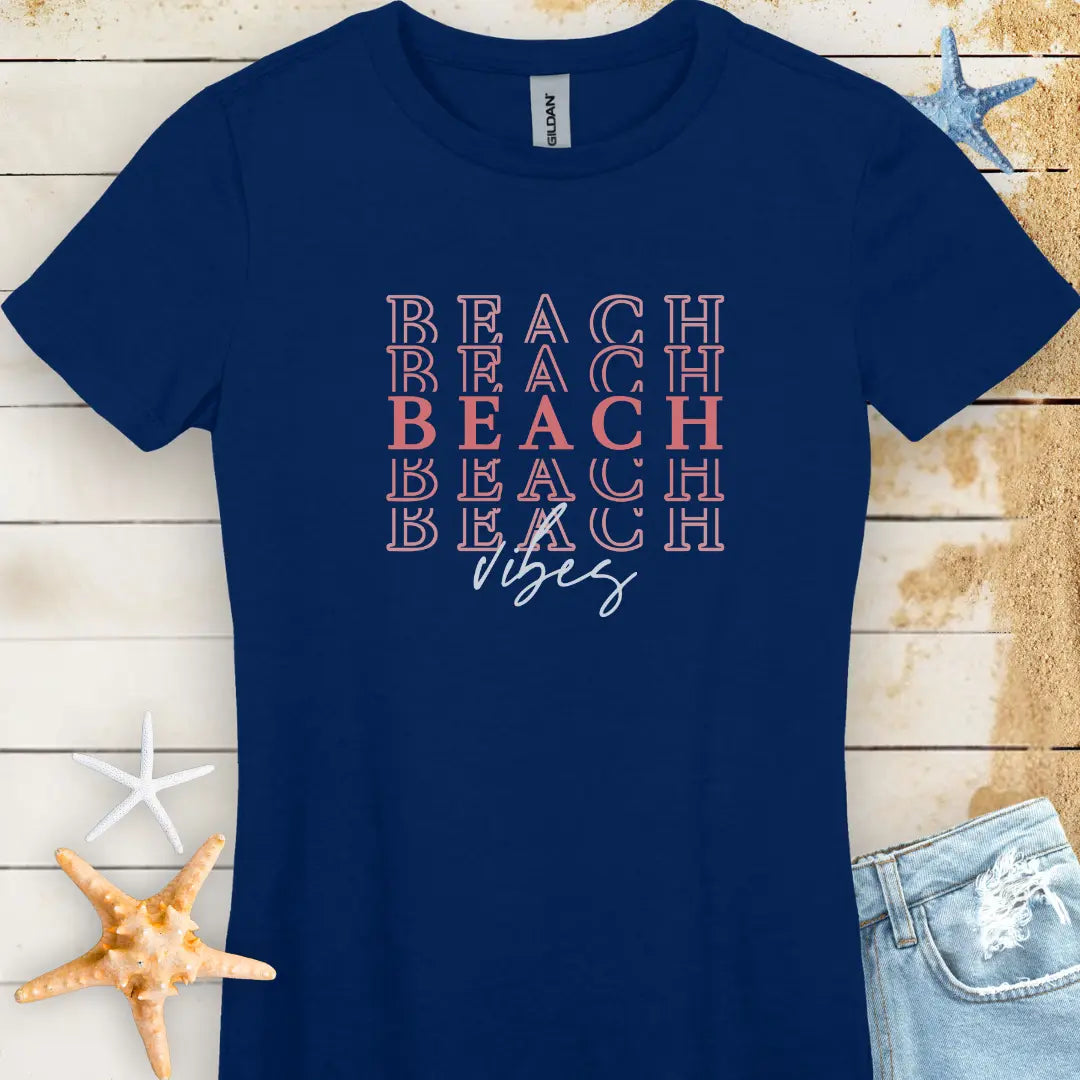 Beach Vibes Women's T-shirt Women's T-Shirt Navy-2XL Everythings Beachy