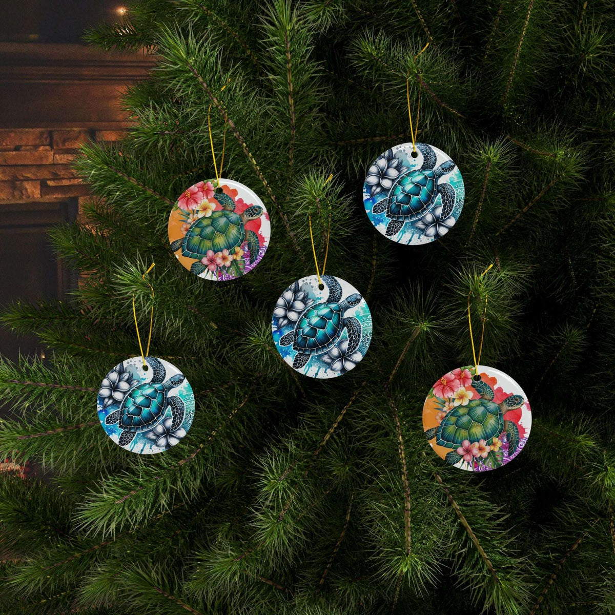 Tropical Sea Turtle Ornament