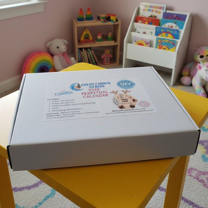 DIY bunny perpetual calendar assemble and paint kit for children.
