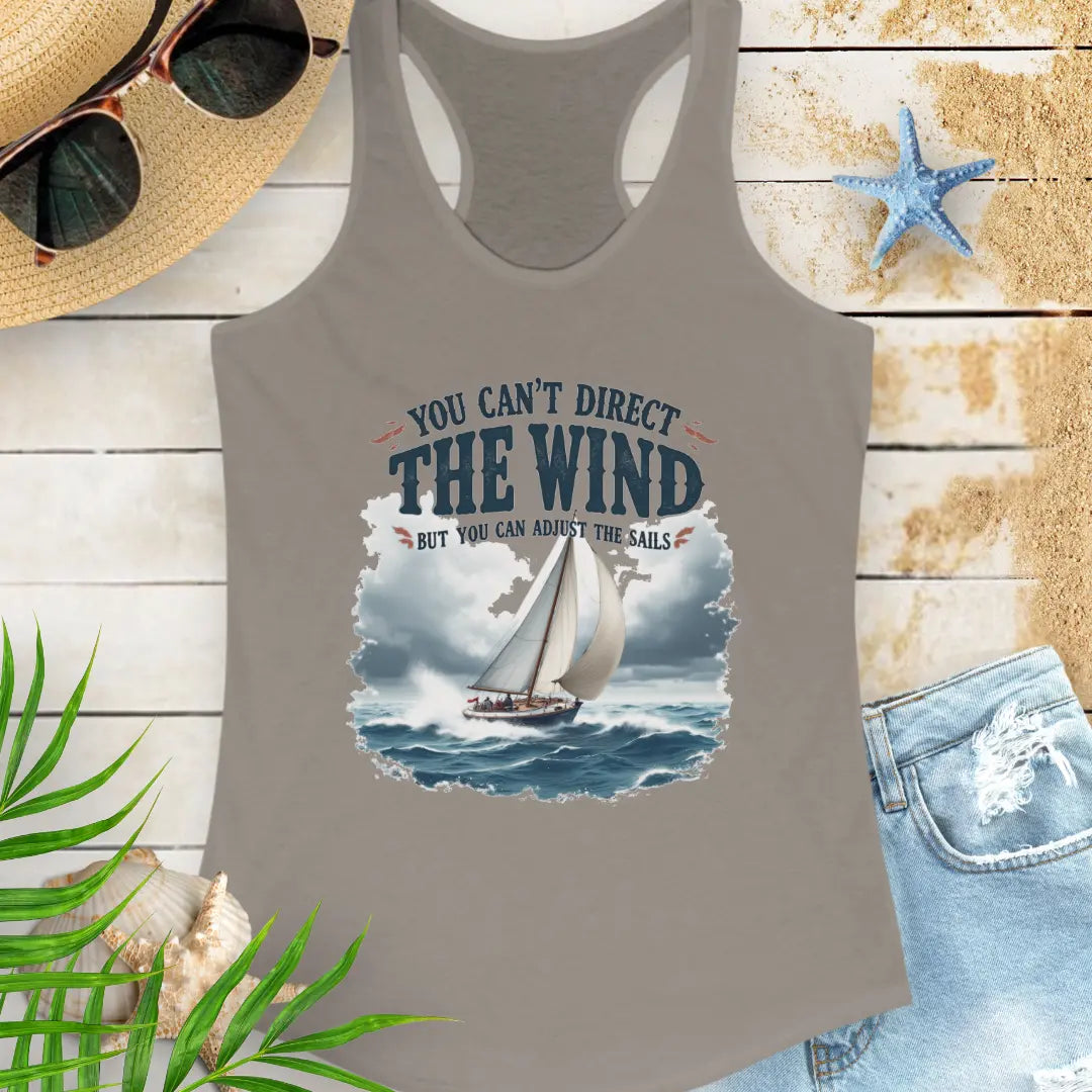 Direct the Wind Tank Top Tank Top 2XL-Heather-Grey Everythings Beachy