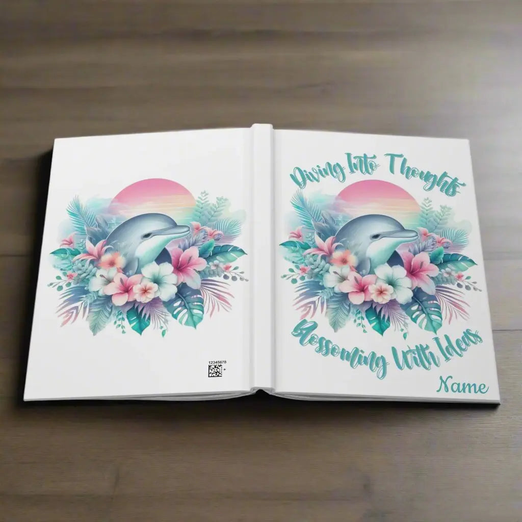 Dive Into Thoughts Hardcover Journal | Personalized Journals & Notebooks Personalized Everythings Beachy